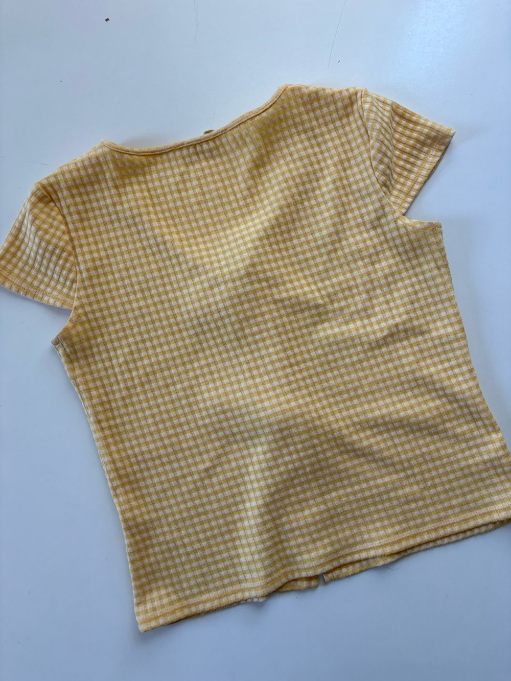 Madewell Gingham Bow-Front Tee - Picture 6 of 7
